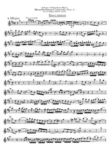 Бранденбургский концерт No.5 ре мажор, BWV 1050: Партия флейты by Иоганн Себастьян Бах