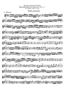 Бранденбургский концерт No.5 ре мажор, BWV 1050: Партия солирующей скрипки by Иоганн Себастьян Бах