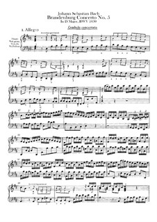 Бранденбургский концерт No.5 ре мажор, BWV 1050: Партия клавесина by Иоганн Себастьян Бах