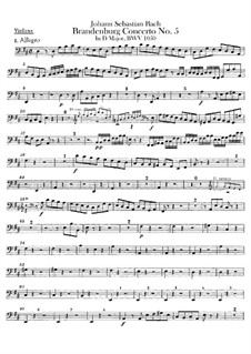 Бранденбургский концерт No.5 ре мажор, BWV 1050: Партия виолоне by Иоганн Себастьян Бах