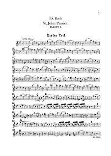 St John Passion, BWV 245: Партии первой и второй флейт by Иоганн Себастьян Бах
