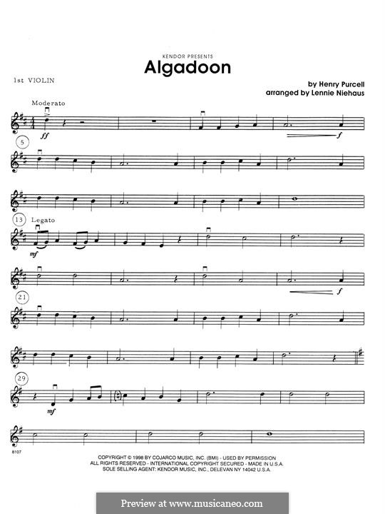 Algadoon: 1st Violin part by Генри Пёрсел