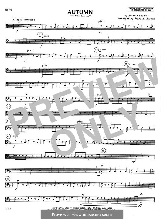 Концерт для скрипки с оркестром No.3 фа мажор 'Осень', RV 293: Партия баса by Антонио Вивальди