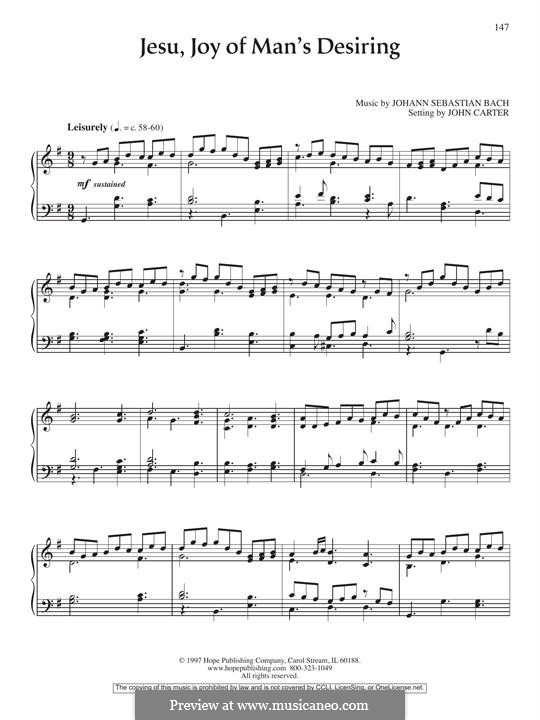 Jesu, Joy of Man's Desiring, for Piano: Для одного исполнителя by Иоганн Себастьян Бах