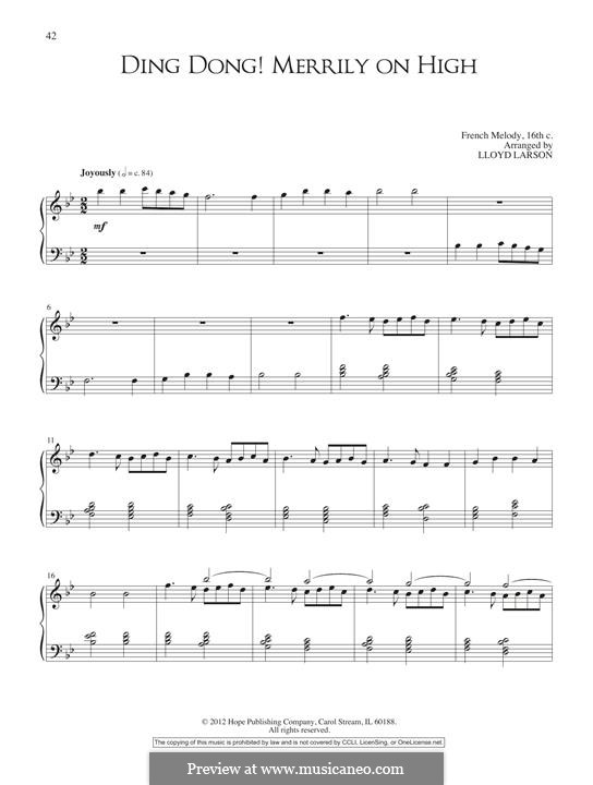 Ding Dong! Merrily on High (Printable Scores): Для фортепиано by folklore