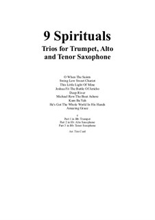 9 Spirituals Trios: For trumpet, alto and tenor sax by folklore