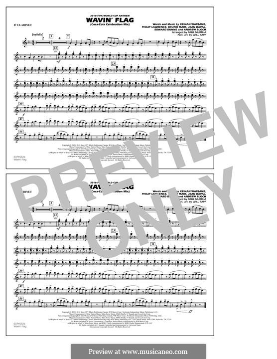 Wavin' Flag (Coca-Cola Celebration Mix) 2010 FIFA World Cup Anthem: Bb Clarinet part by Jean Daval, Keinan Abdi Warsame, Bruno Mars, Philip Lawrence