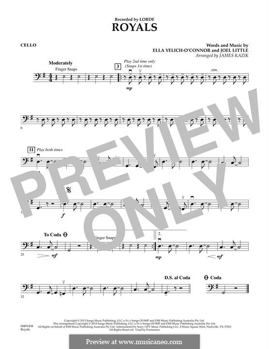Royals (Orchestra version): Партия виолончели by Ella Yelich-O'Connor, Joel Little