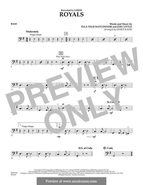 Royals (Orchestra version): Партия баса by Ella Yelich-O'Connor, Joel Little