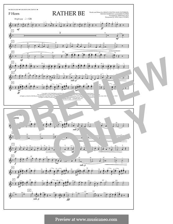 Rather Be (arr. Tom Wallace): F Horn part by James Napier, Grace Chatto, Jack Patterson