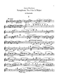 Симфония No.6 ля мажор, WAB 106: Партии кларнетов by Антон Брукнер
