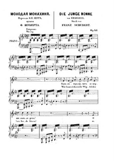 Молодая монахиня, D.828 Op.43 No.1: Клавир с вокальной партией by Франц Шуберт