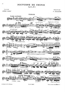 Ноктюрны, Op.27: No.2, для скрипки и фортепиано – сольная партия by Фредерик Шопен