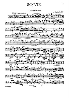 Соната для виолончели и фортепиано соль минор, Op.65: Сольная партия by Фредерик Шопен