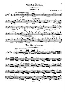 Четыре пьесы для  виолончели и фортепиано, Op.20: Сольная партия by Карл Давыдов