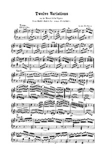 Двенадцать вариаций на тему менуэта из балета 'Le nozze disturbate' Гейбеля, WoO 68: Для фортепиано by Людвиг ван Бетховен