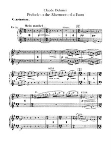 Послеполуденный отдых фавна, L.86: Партия кларнетов by Клод Дебюсси