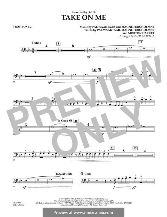 Concert Band version: Trombone 2 part by Mags Furuholmen, Morten Harket, Pal Waaktaar