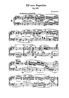 Одиннадцать новых багателей для фортепиано, Op.119: Багатель No.4 by Людвиг ван Бетховен