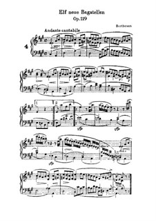 Одиннадцать новых багателей для фортепиано, Op.119: Багатель No.4 by Людвиг ван Бетховен