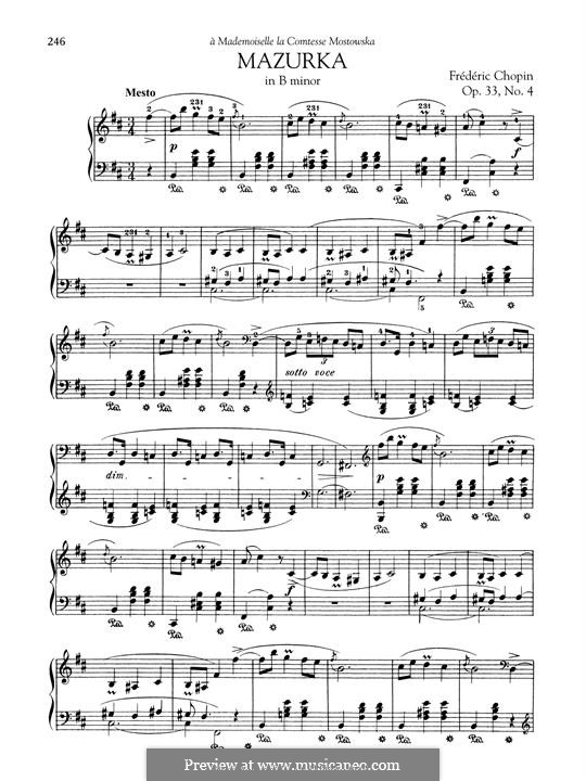 Мазурки, Op.33: No.4 in B Minor by Фредерик Шопен