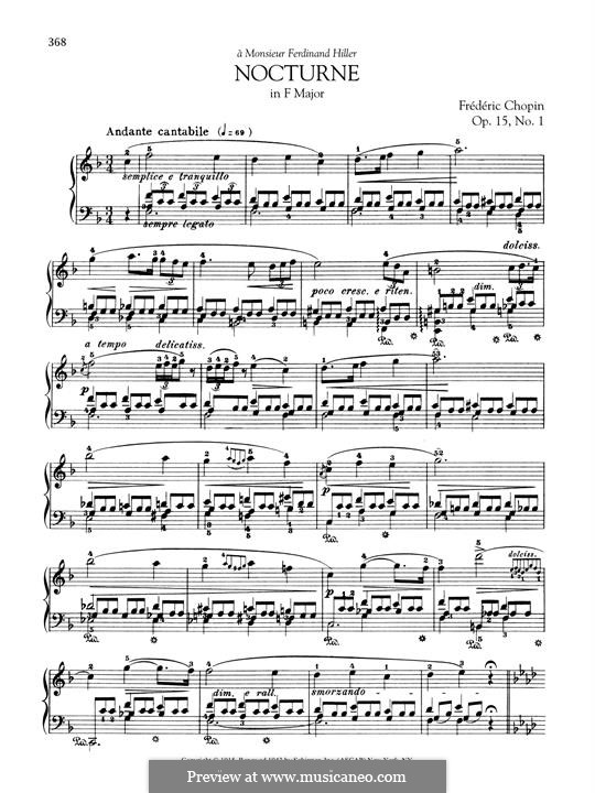 Ноктюрны, Op.15: No.1 in F Major by Фредерик Шопен