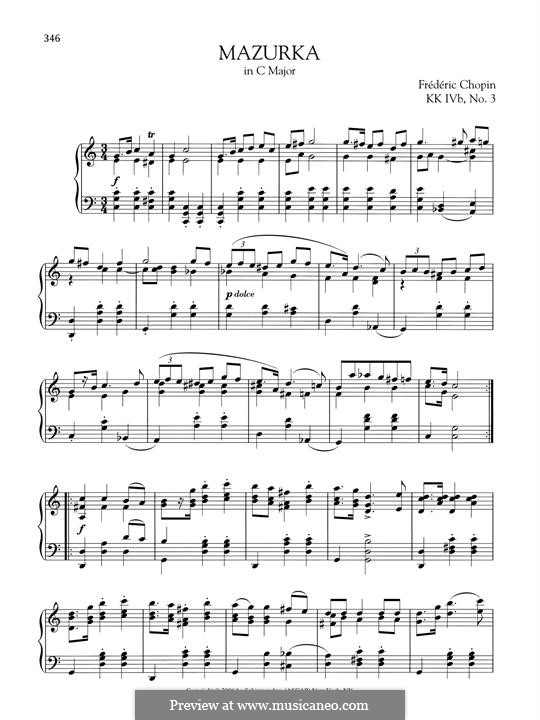 Мазурка до мажор, B.82 KK IVb/3: Для фортепиано by Фредерик Шопен