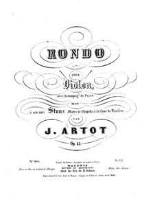 Рондо для скрипки и фортепиано, Op.15: Партитура by Александр Жозеф Арто