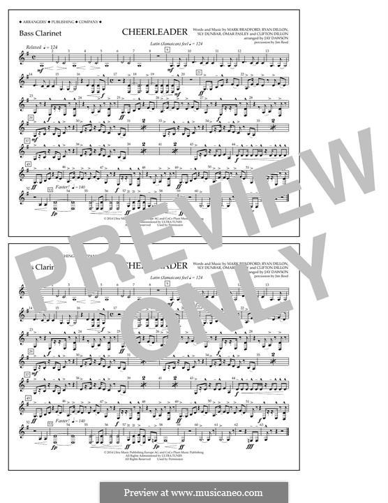 Cheerleader (arr. Jay Dawson): Bass Clarinet part by Clifton Dillon, Mark Antonio Bradford, Omar Samuel Pasley, Ryan Dillon, Sly Dunbar