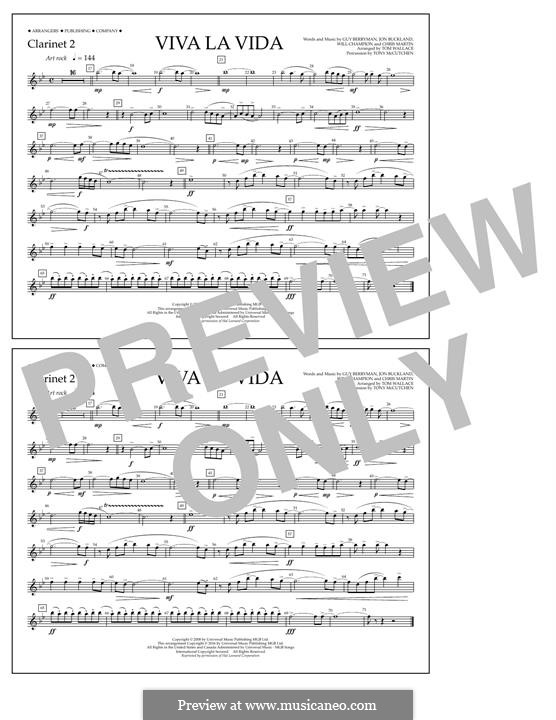 Marching Band by Tom Wallace: Clarinet 2 part by Chris Martin, Guy Berryman, Jonny Buckland, Will Champion