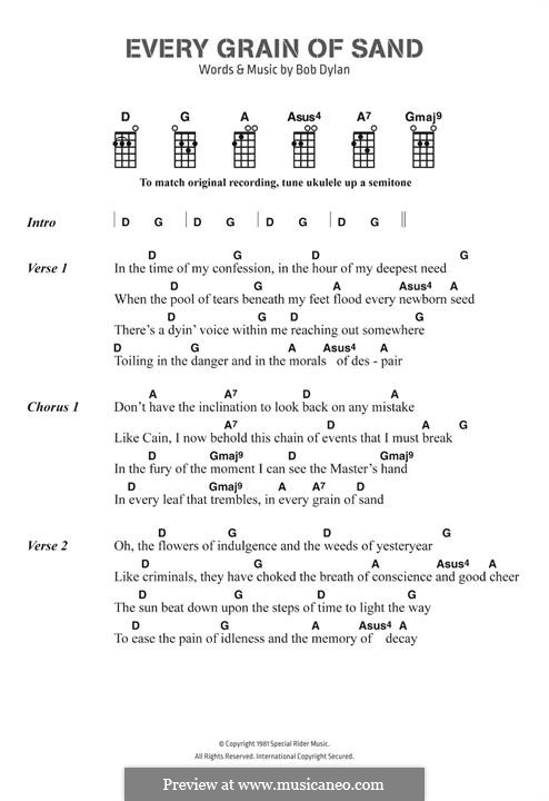 Every Grain of Sand: Текст, аккорды by Bob Dylan