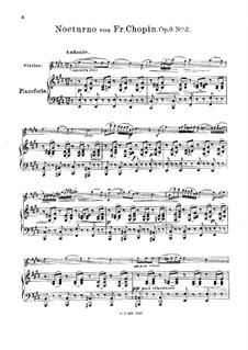No.2 ми-бемоль мажор: Для скрипки и фортепиано – Партитура, партия by Фредерик Шопен