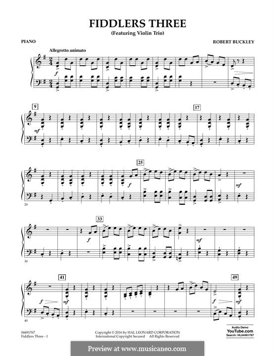 Fiddlers Three: Партия фортепиано by Robert Buckley