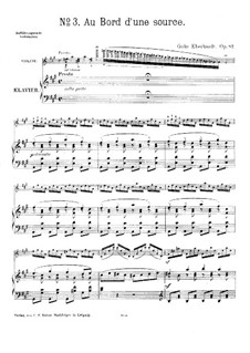 Au bord d'une source for Violin and Piano, Op.87 No.3: Партитура by Goby Eberhardt