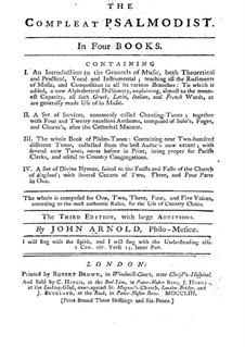 The Compleat Psalmodist: Books I-II by John Arnold