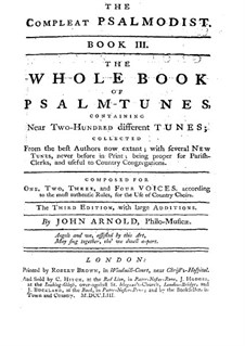 The Compleat Psalmodist: Books III-IV by John Arnold