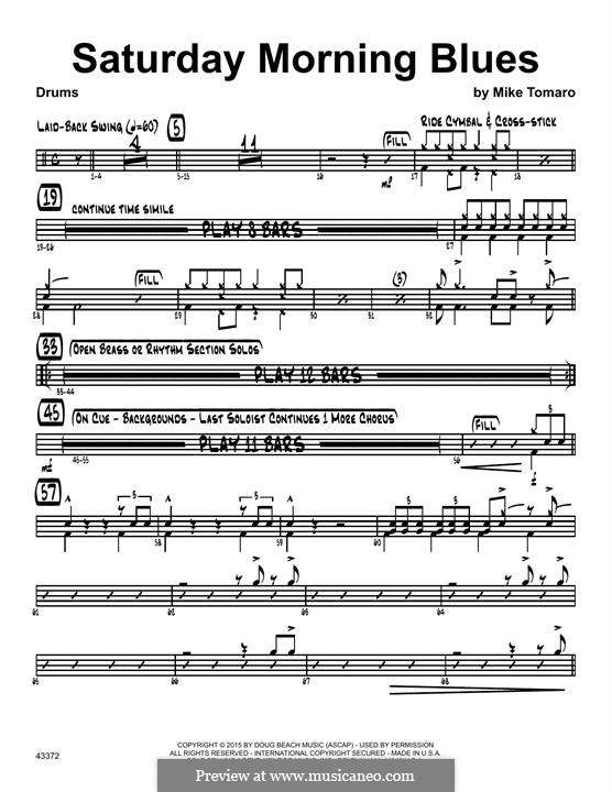 Saturday Morning Blues: Drum Set part by Mike Tomaro