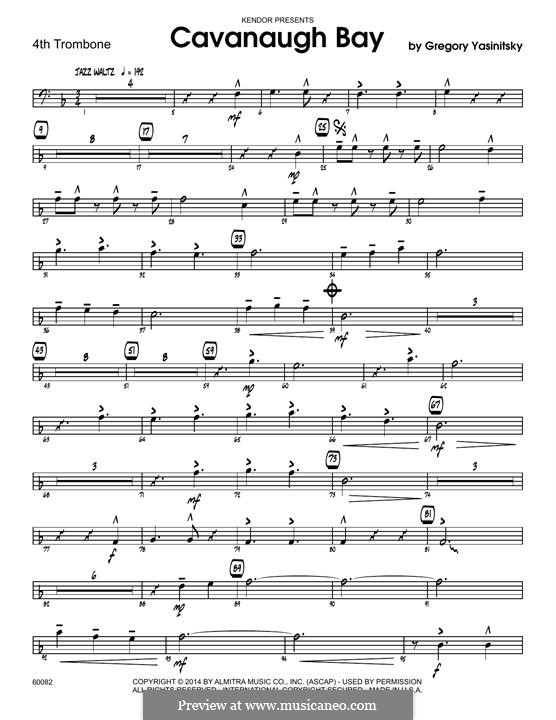 Cavanaugh Bay: 4th Trombone part by Gregory Yasinitsky