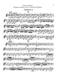 No.11-16: Для оркестра – Партии кларнетов by Иоганнес Брамс