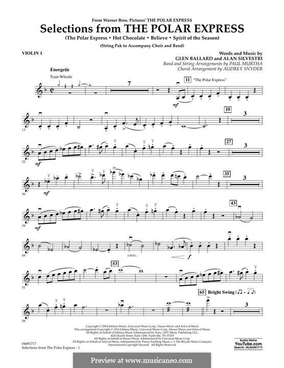 The Polar Express: Violin 1 part by Alan Silvestri, Glen Ballard