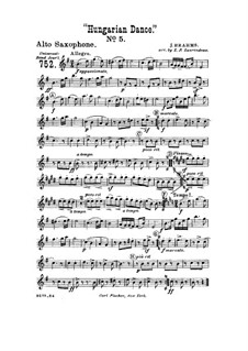 Танец No.5 фа-диез минор: Для духового оркестра – Партия саксофона-альта by Иоганнес Брамс