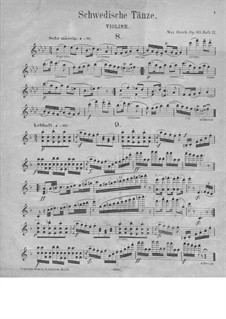 Шведские танцы, Op.63: No.8-15 – Партия скрипки by Макс Брух