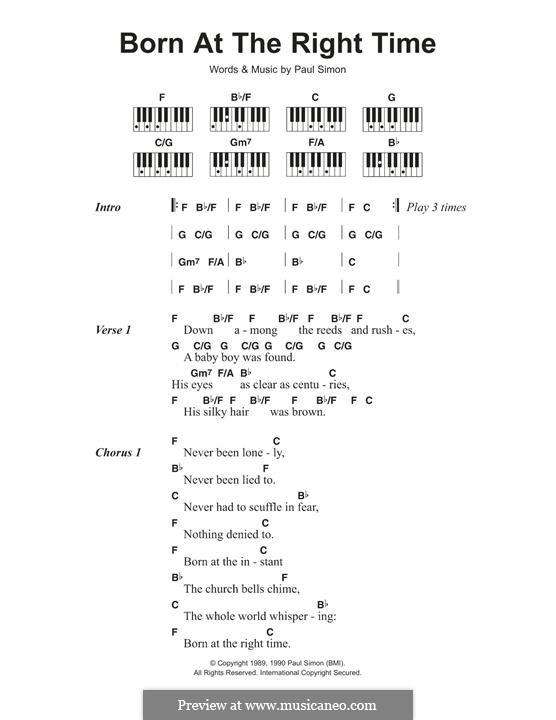 Born at the Right Time: Для фортепиано by Paul Simon