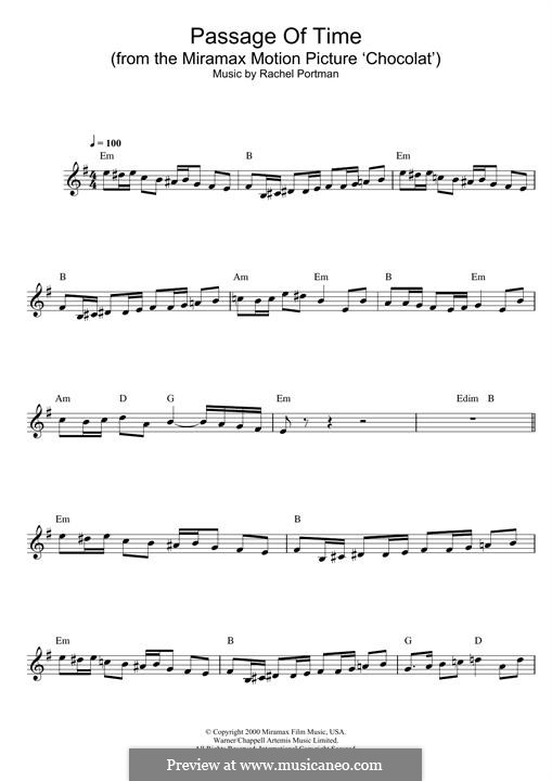 Passage of Time (from Chocolat): Для клавишного инструмента by Rachel Portman