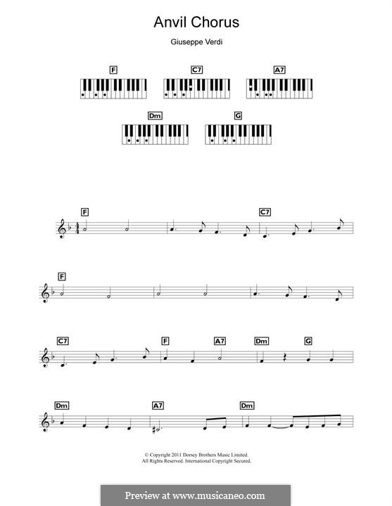 Anvil Chorus: Для фортепиано by Джузеппе Верди