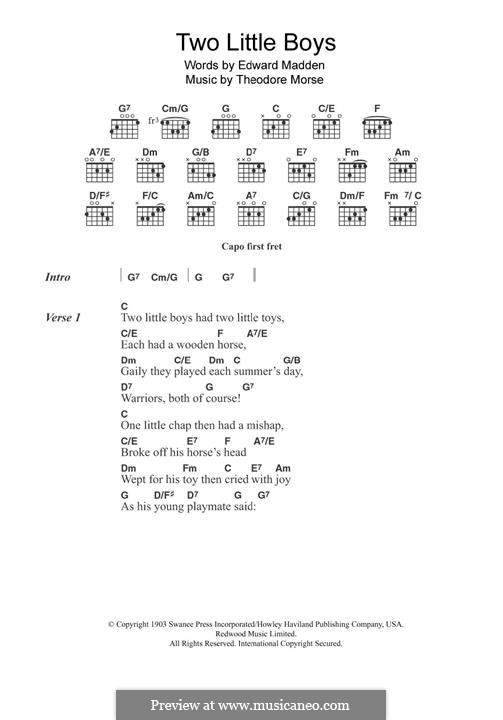 Two Little Boys (Rolf Harris): Для гитары by Theodore F. Morse
