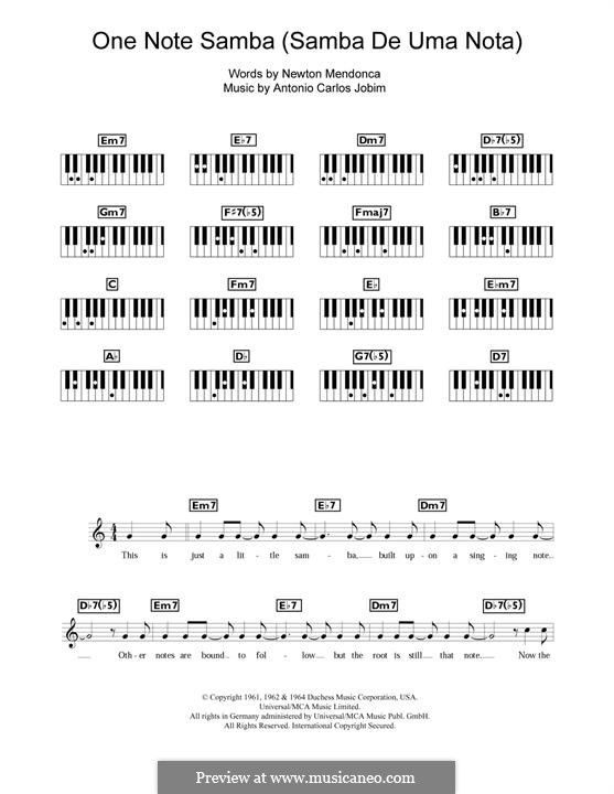 One Note Samba (Samba De Uma Nota): Для фортепиано (легкий уровень) by Antonio Carlos Jobim