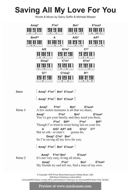 Saving All My Love for You (Whitney Houston): Для фортепиано by Gerry Goffin, Michael Masser