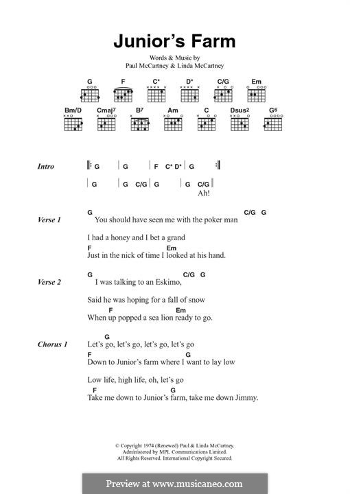 Junior's Farm (Wings): Для гитары by Linda McCartney, Paul McCartney
