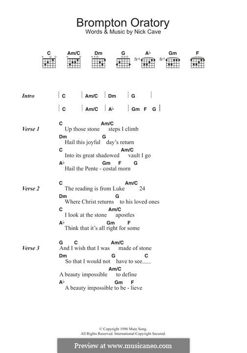 Brompton Oratory: Для гитары by Nick Cave